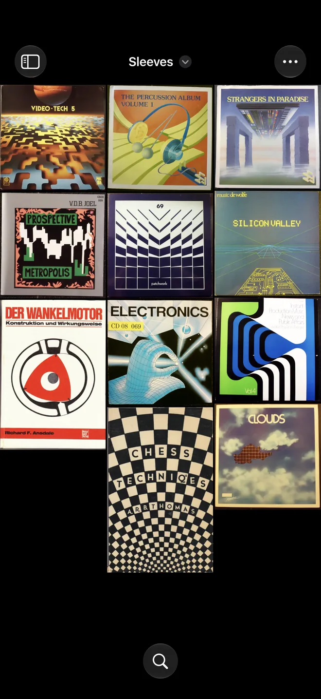 Vampire on iPhone: the same library, a grid of record sleeves