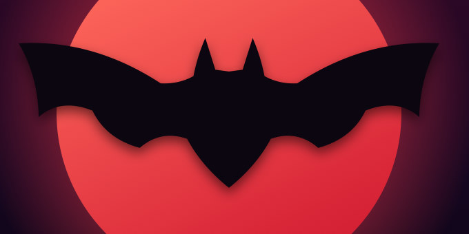 wing-study.png, the bat's wing over the coral moon: the 680 × 340 preview VAMP generated